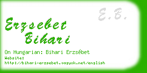 erzsebet bihari business card
